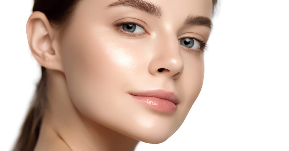 Woman with smooth, glowing skin