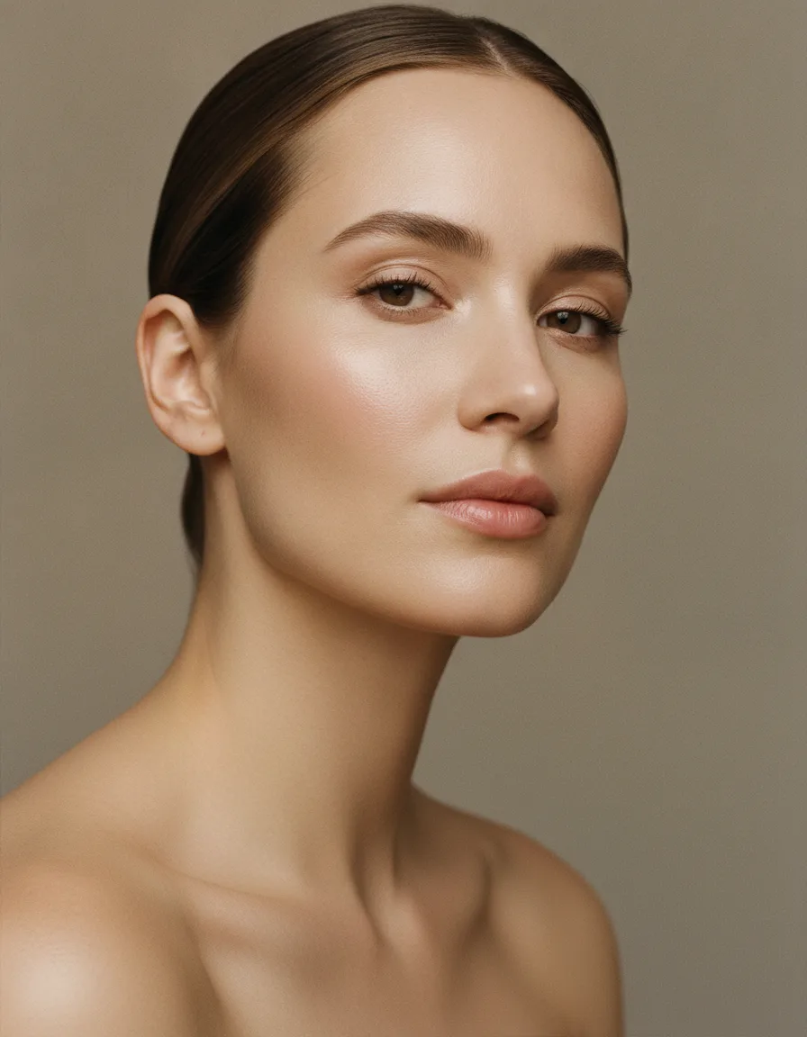 Editorial portrait showing clear, even-toned skin across the face — areas treated with Candela VBeam